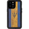 Barbados Flag Dark Wood iPhone 14 Pro Max Waterproof Case